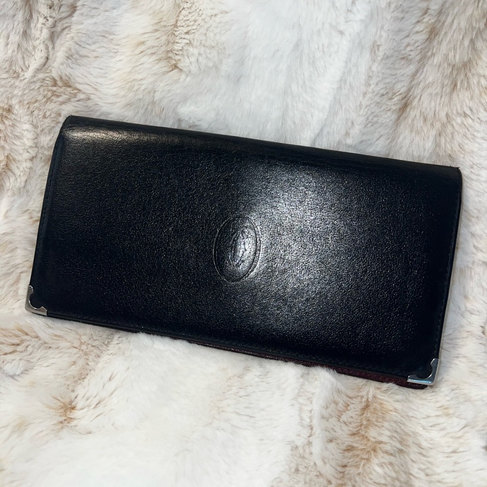 Cartier Long Black Leather Wallet